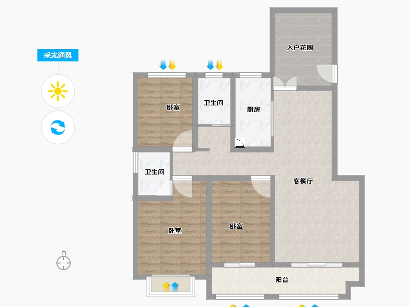 河南省-安阳市-中圣龙栖湾-104.00-户型库-采光通风