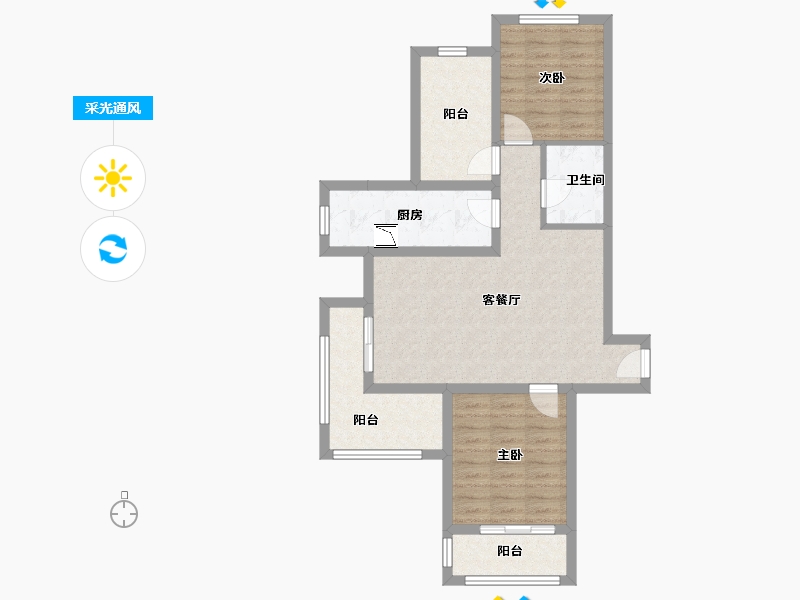 山东省-济南市-诺德名城-78.92-户型库-采光通风