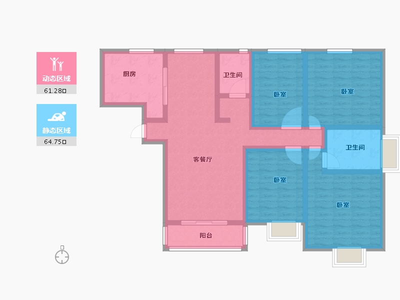 河南省-新乡市-万嘉尚都国际-111.30-户型库-动静分区