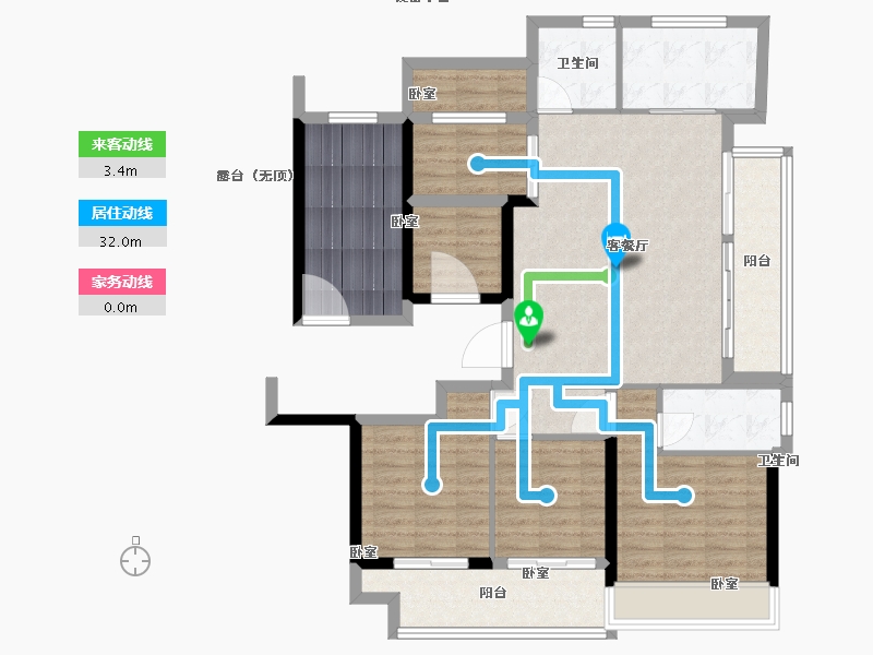 浙江省-绍兴市-鉴湖壹号院-110.00-户型库-动静线