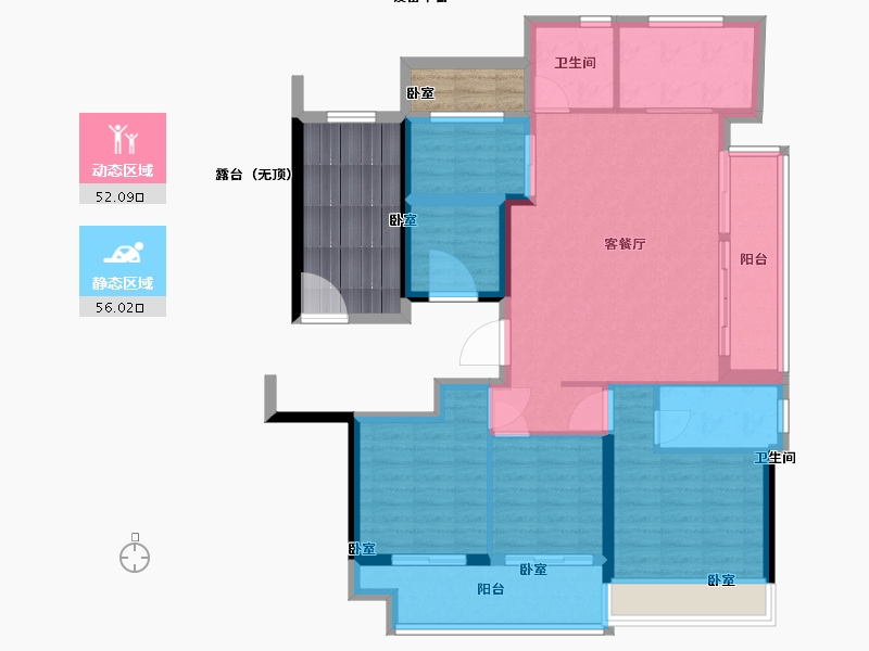 浙江省-绍兴市-鉴湖壹号院-110.00-户型库-动静分区