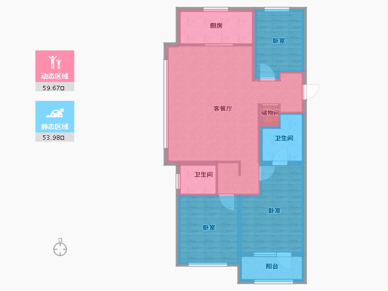 山东省-烟台市-万科城市之光二期-102.00-户型库-动静分区