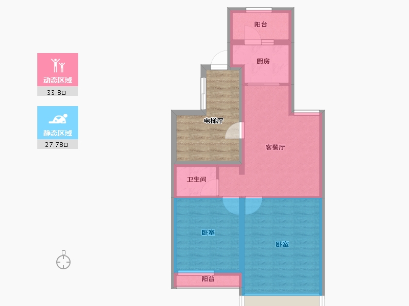 山东省-烟台市-万光山海城B区御山海-64.15-户型库-动静分区