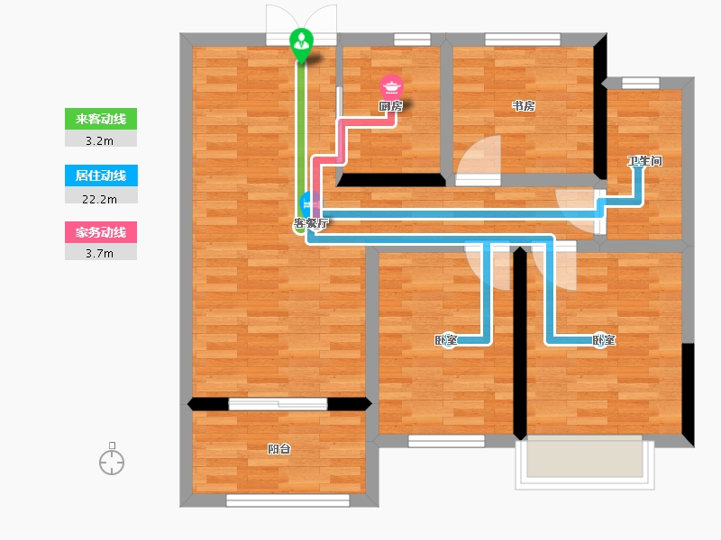 河南省-郑州市-豫发白鹭源春晓-72.83-户型库-动静线