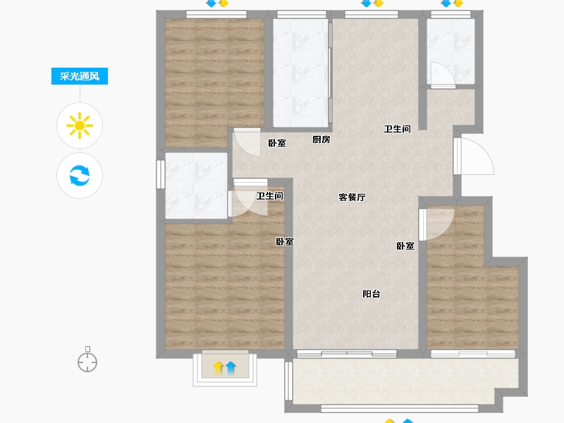 山东省-聊城市-世家·如意府-98.00-户型库-采光通风