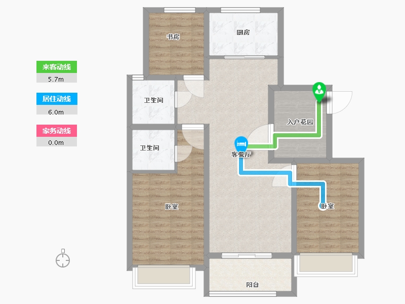 山东省-聊城市-瑞利昌庭花园-95.25-户型库-动静线