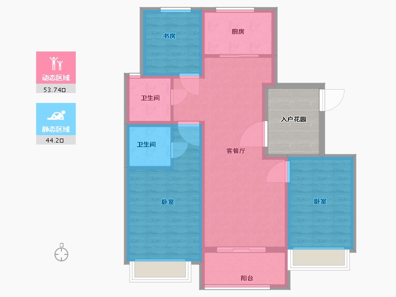 山东省-聊城市-瑞利昌庭花园-95.25-户型库-动静分区