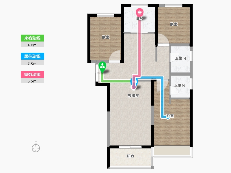 河南省-郑州市-中博城珑誉园-95.56-户型库-动静线