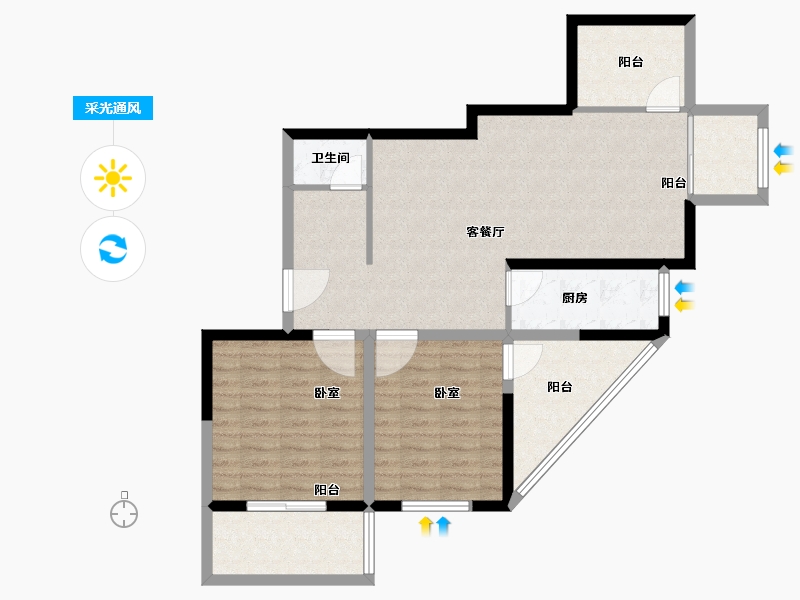 河南省-郑州市-城果-91.00-户型库-采光通风