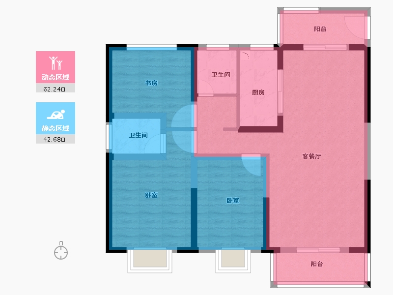 河南省-洛阳市-华耀城佳兆业水岸新都-93.12-户型库-动静分区