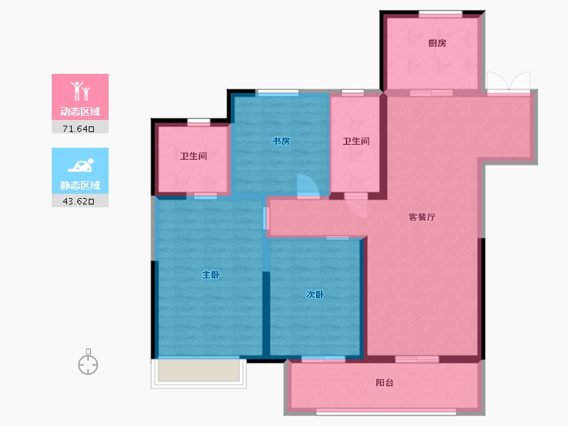 安徽省-蚌埠市-新城吾悦广场-103.20-户型库-动静分区