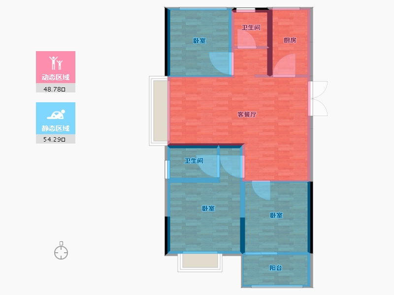 河南省-郑州市-豫发白鹭源春晓-93.72-户型库-动静分区