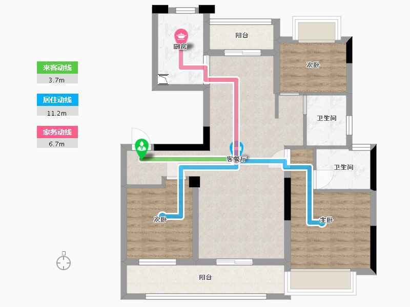 江西省-宜春市-东方·郡望府-81.20-户型库-动静线