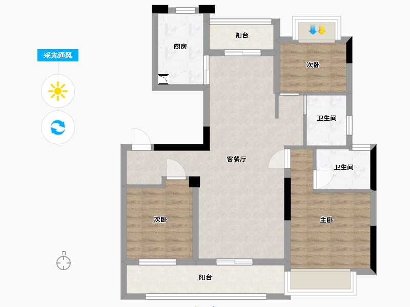 江西省-宜春市-东方·郡望府-81.20-户型库-采光通风