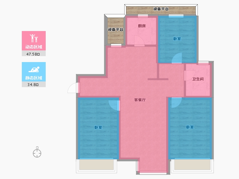 山东省-烟台市-万光山海城B区御山海-78.00-户型库-动静分区