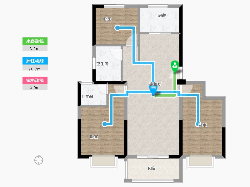 河南省-开封市-香榭佳园-100.10-户型库-动静线