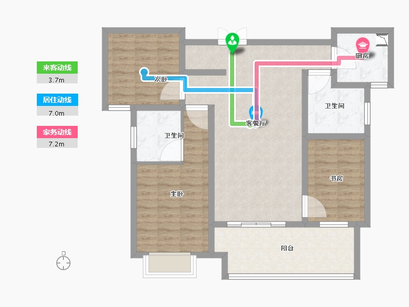 山东省-济南市-星河壹号院-91.01-户型库-动静线