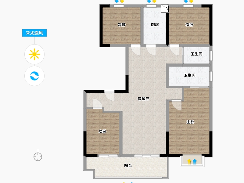 山东省-日照市-浮来春文澜院-122.00-户型库-采光通风