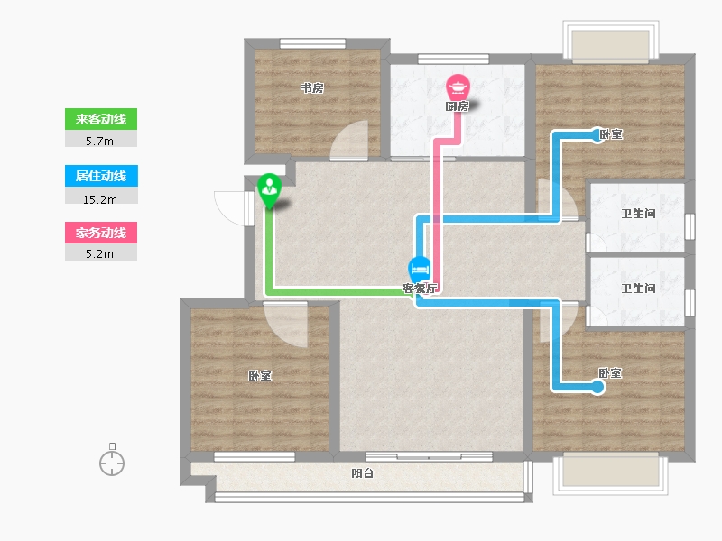 山东省-临沂市-颐龙恒泰二期陶然里-113.00-户型库-动静线