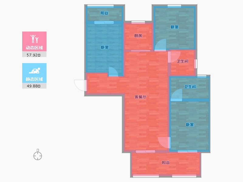 河南省-郑州市-豫发白鹭源春晓-97.02-户型库-动静分区