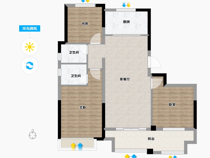 山东省-枣庄市-东南悦湖-97.55-户型库-采光通风