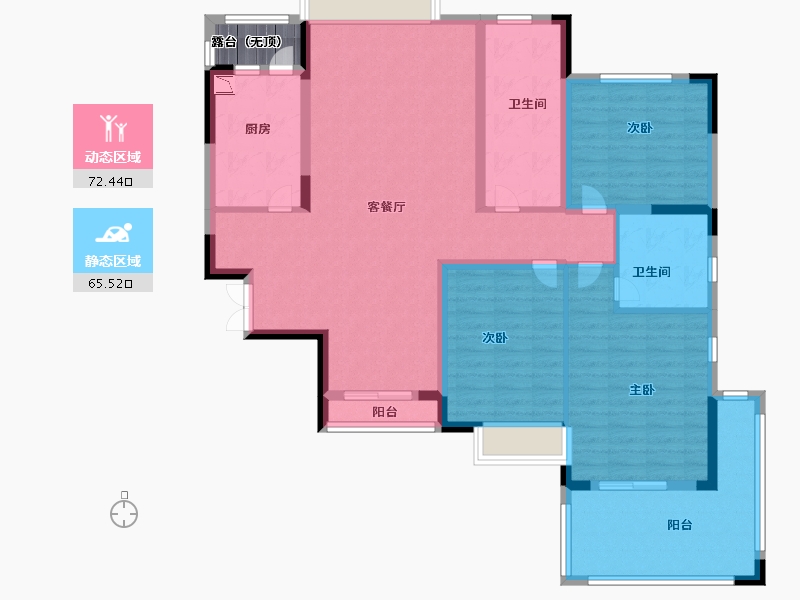 山东省-济南市-锦水丽景-126.00-户型库-动静分区