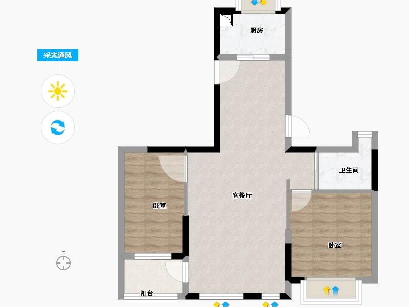 福建省-龙岩市-厦鑫·博览佰院-66.00-户型库-采光通风