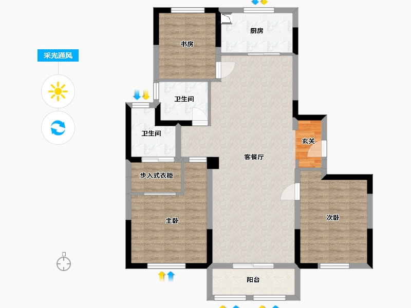 安徽省-蚌埠市-春江朗月-100.06-户型库-采光通风