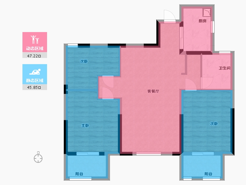 安徽省-蚌埠市-春江朗月-83.00-户型库-动静分区