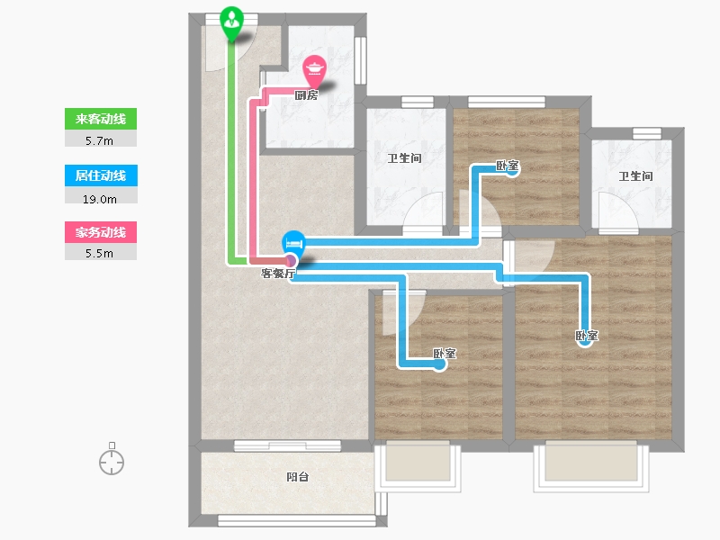 福建省-泉州市-中骏璟峰-72.00-户型库-动静线