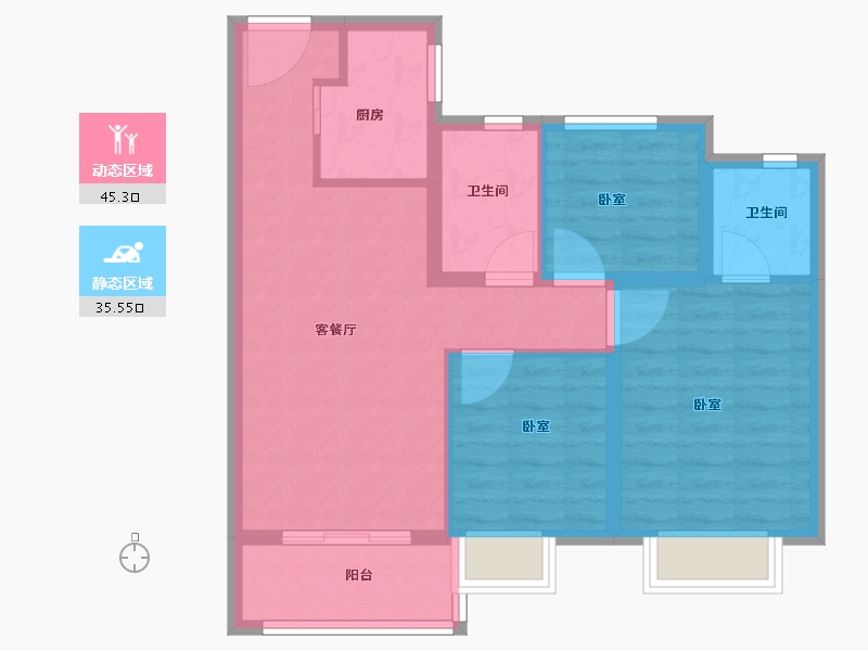 福建省-泉州市-中骏璟峰-72.00-户型库-动静分区