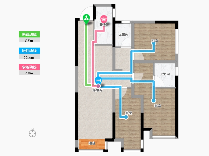 河南省-郑州市-新田·印象中心-91.99-户型库-动静线