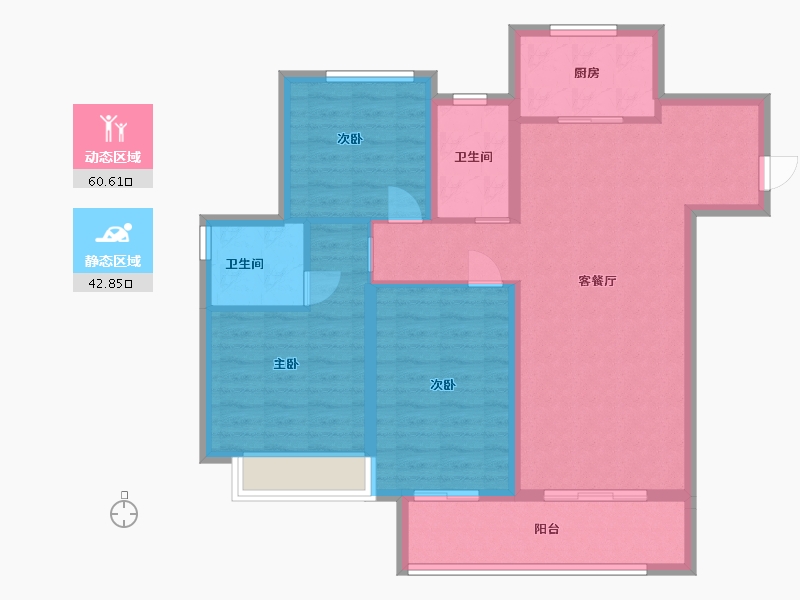 安徽省-蚌埠市-绿城固镇·玉园-92.80-户型库-动静分区