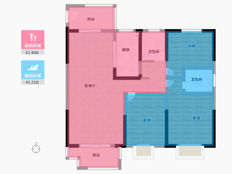 河南省-洛阳市-华耀城佳兆业水岸新都-90.92-户型库-动静分区