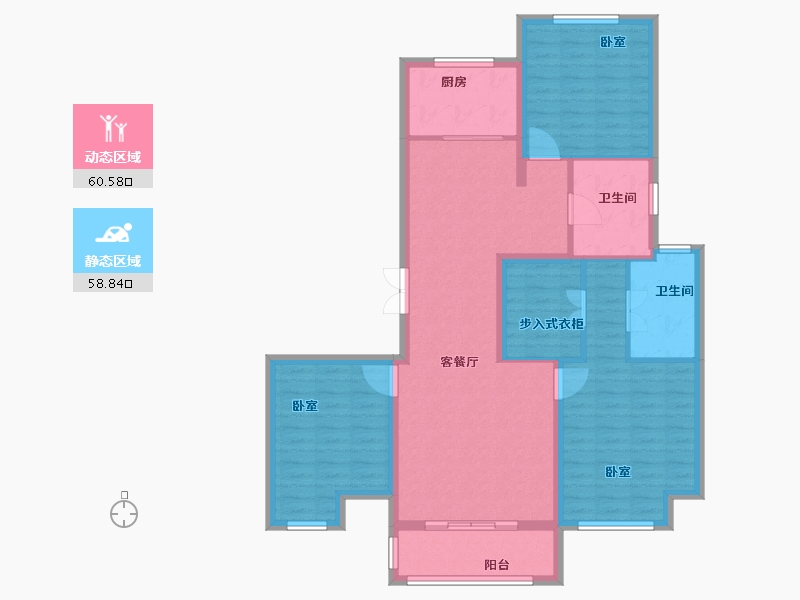 河南省-焦作市-沁阳征云泊景湾-107.58-户型库-动静分区