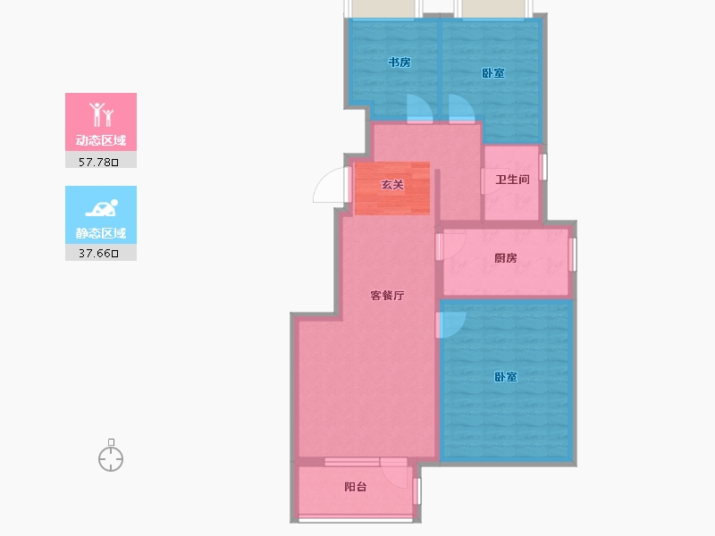 山东省-青岛市-天泰城以琳美地-85.22-户型库-动静分区