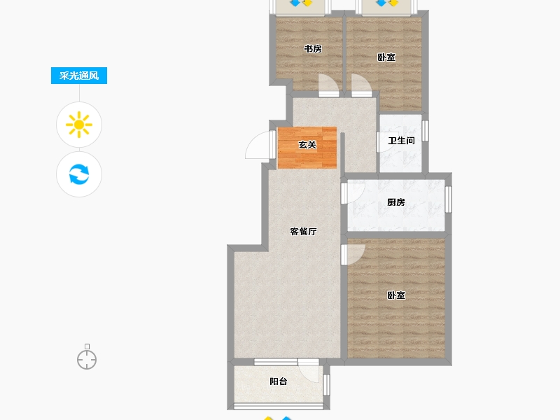 山东省-青岛市-天泰城以琳美地-85.22-户型库-采光通风