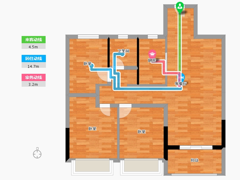 河南省-郑州市-兴港和昌云著-78.00-户型库-动静线