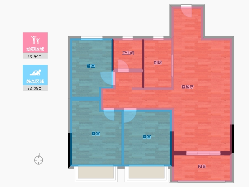 河南省-郑州市-兴港和昌云著-78.00-户型库-动静分区