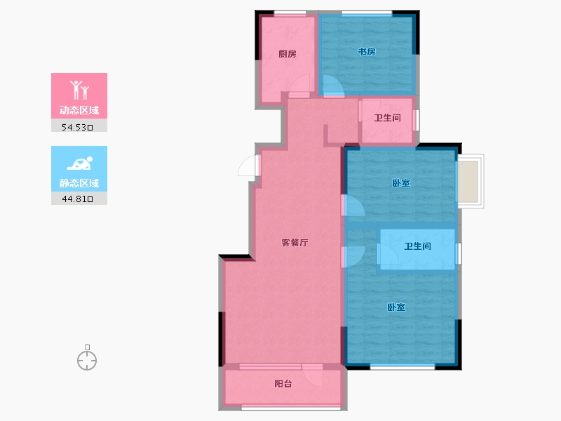 山东省-青岛市-正阳里-87.72-户型库-动静分区