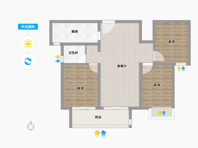 河南省-洛阳市-建业定鼎府-80.00-户型库-采光通风