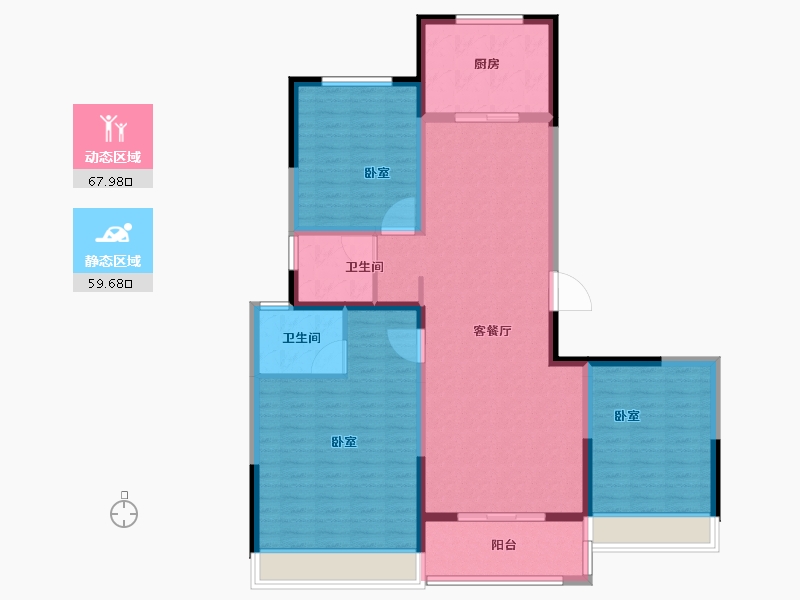 河南省-郑州市-融创蘭园-115.01-户型库-动静分区