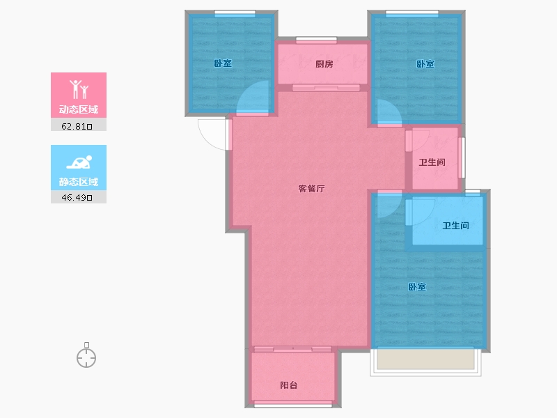 河南省-新乡市-绿都温莎城邦-98.35-户型库-动静分区