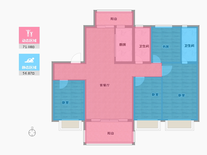 河南省-安阳市-碧桂园望曦台-115.00-户型库-动静分区