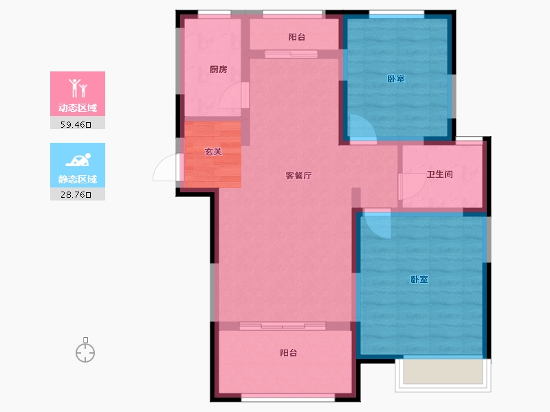 山东省-济南市-中建长清湖-78.67-户型库-动静分区