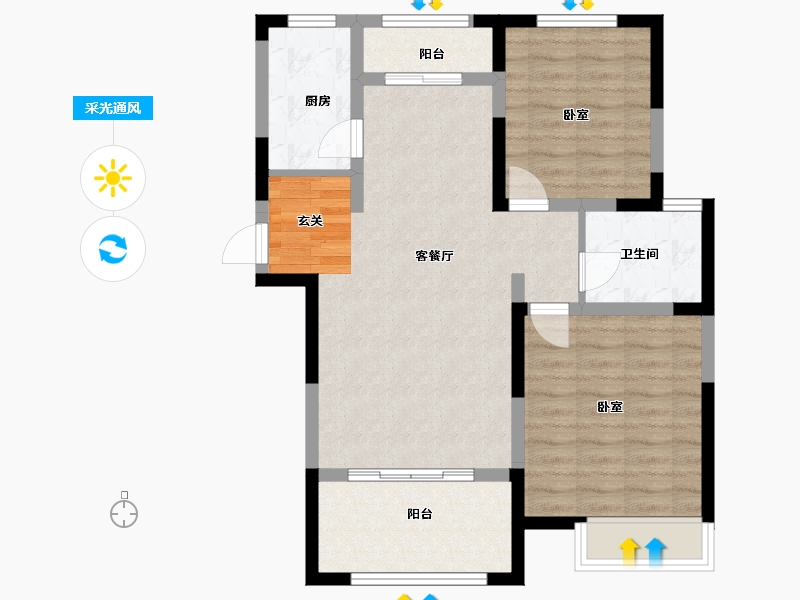 山东省-济南市-中建长清湖-78.67-户型库-采光通风