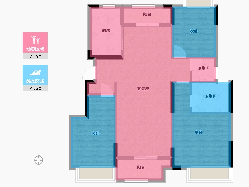 江西省-宜春市-怡福凯怡半山-83.20-户型库-动静分区