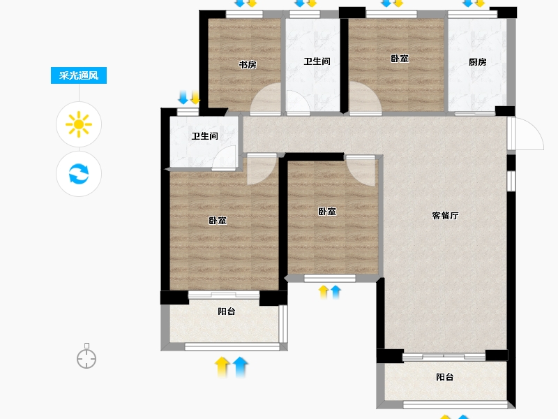 福建省-泉州市-南益清源春晓-93.00-户型库-采光通风