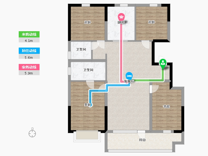 山东省-日照市-爱情芳华里-110.00-户型库-动静线