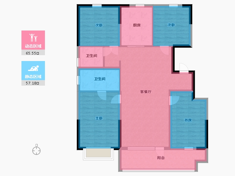 山东省-日照市-爱情芳华里-110.00-户型库-动静分区